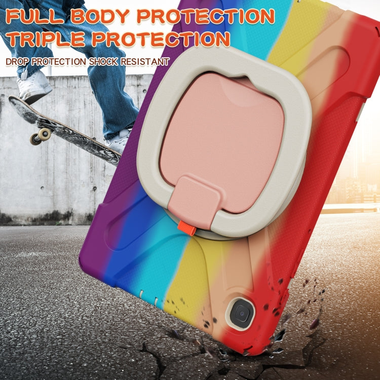 For Samsung Galaxy Tab S6 Lite P610 Silicone + PC Protective Case with Holder & Shoulder Strap(Colorful Red) - Tab S6 Lite P610 / P615 by buy2fix | Online Shopping UK | buy2fix