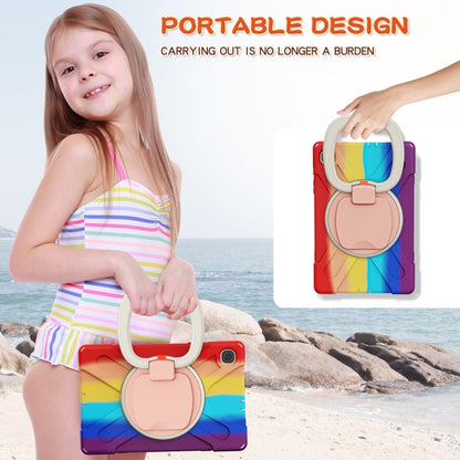 For Samsung Galaxy Tab S6 Lite P610 Silicone + PC Protective Case with Holder & Shoulder Strap(Colorful Red) - Tab S6 Lite P610 / P615 by buy2fix | Online Shopping UK | buy2fix