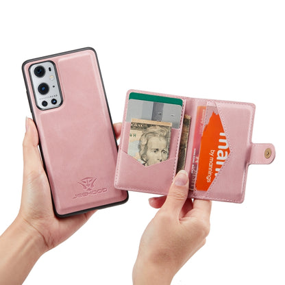 For OnePlus 9 Pro JEEHOOD Retro Magnetic Detachable Protective Case with Wallet & Card Slot & Holder(Pink) - OnePlus Cases by JEEHOOD | Online Shopping UK | buy2fix