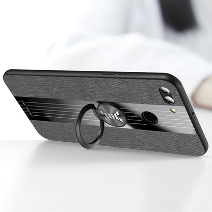 For Huawei Honor 7C / Enjoy 8 XINLI Stitching Cloth Textue Shockproof TPU Protective Case with Ring Holder(Grey) - Honor Cases by XINLI | Online Shopping UK | buy2fix