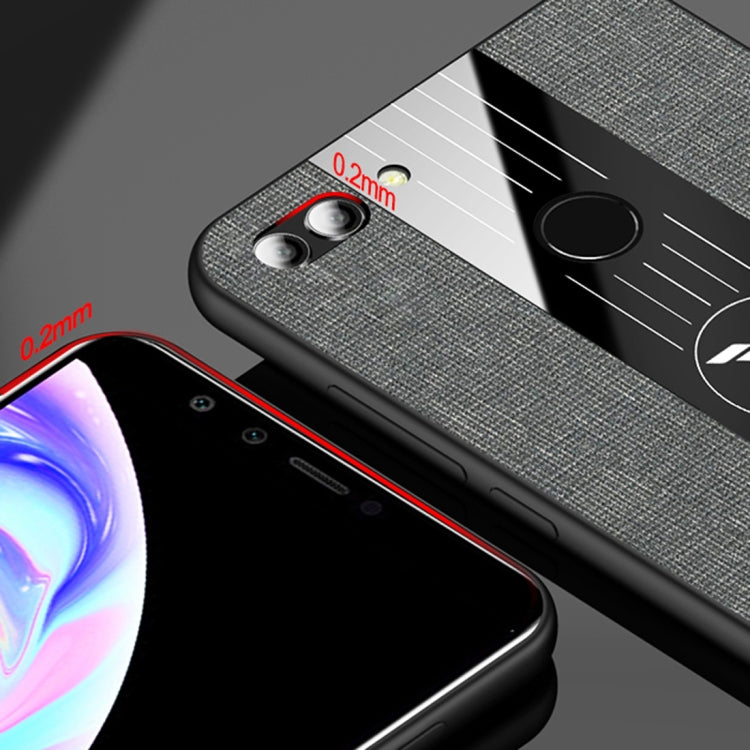 For Huawei Enjoy 8 Plus XINLI Stitching Cloth Textue Shockproof TPU Protective Case with Ring Holder(Black) - Huawei Cases by XINLI | Online Shopping UK | buy2fix