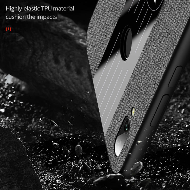 For Huawei Enjoy 9 XINLI Stitching Cloth Textue Shockproof TPU Protective Case with Ring Holder(Blue) - Huawei Cases by XINLI | Online Shopping UK | buy2fix