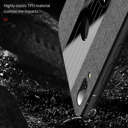 For Huawei Enjoy 9 XINLI Stitching Cloth Textue Shockproof TPU Protective Case with Ring Holder(Blue) - Huawei Cases by XINLI | Online Shopping UK | buy2fix