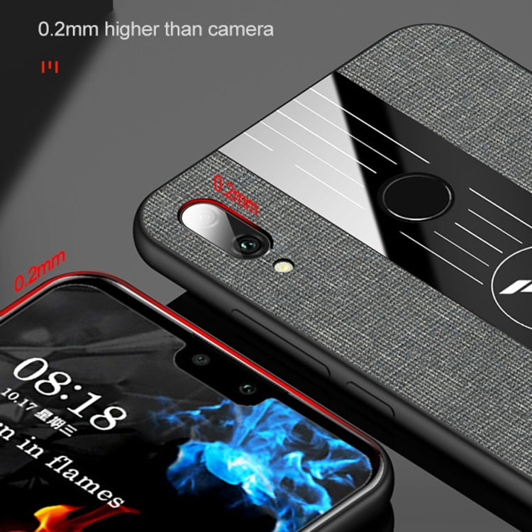 For Huawei Enjoy 9 XINLI Stitching Cloth Textue Shockproof TPU Protective Case with Ring Holder(Blue) - Huawei Cases by XINLI | Online Shopping UK | buy2fix