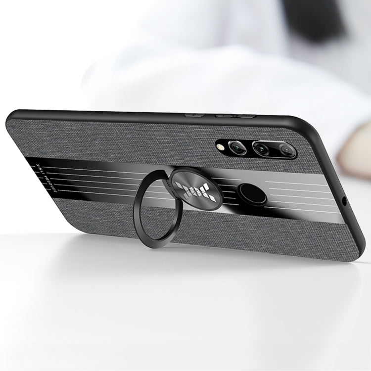 For Huawei Enjoy 9e XINLI Stitching Cloth Textue Shockproof TPU Protective Case with Ring Holder(Brown) - Huawei Cases by XINLI | Online Shopping UK | buy2fix