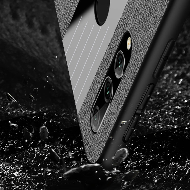 For Huawei Enjoy 9s XINLI Stitching Cloth Textue Shockproof TPU Protective Case with Ring Holder(Grey) - Huawei Cases by XINLI | Online Shopping UK | buy2fix