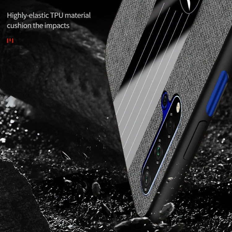 For Huawei Honor 20 XINLI Stitching Cloth Textue Shockproof TPU Protective Case with Ring Holder(Black) - Honor Cases by XINLI | Online Shopping UK | buy2fix