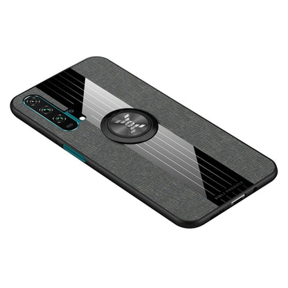 For Huawei Honor 20 Pro XINLI Stitching Cloth Textue Shockproof TPU Protective Case with Ring Holder(Grey) - Honor Cases by XINLI | Online Shopping UK | buy2fix