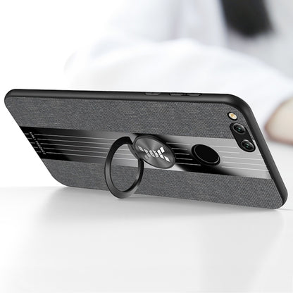 For Huawei Honor 7X XINLI Stitching Cloth Textue Shockproof TPU Protective Case with Ring Holder(Blue) - Honor Cases by XINLI | Online Shopping UK | buy2fix