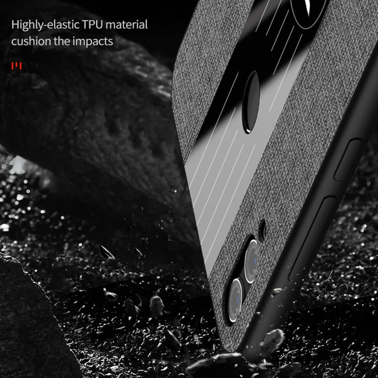 For Huawei Honor 8X XINLI Stitching Cloth Textue Shockproof TPU Protective Case with Ring Holder(Grey) - Honor Cases by XINLI | Online Shopping UK | buy2fix