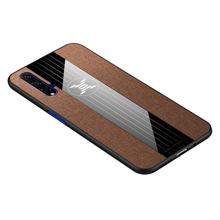 For Huawei Honor 20 XINLI Stitching Cloth Textue Shockproof TPU Protective Case(Brown) - Honor Cases by XINLI | Online Shopping UK | buy2fix