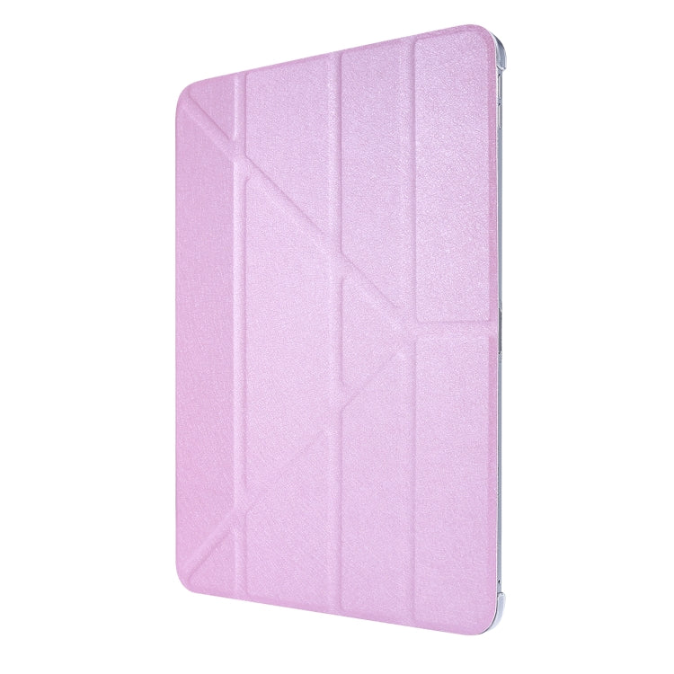 For iPad Air 13 2024 / iPad Pro 12.9 2022 / 2021 Silk Texture Horizontal Deformation Flip Leather Tablet Case with Holder(Pink) - iPad Pro 12.9 (2022/2021) Cases by buy2fix | Online Shopping UK | buy2fix