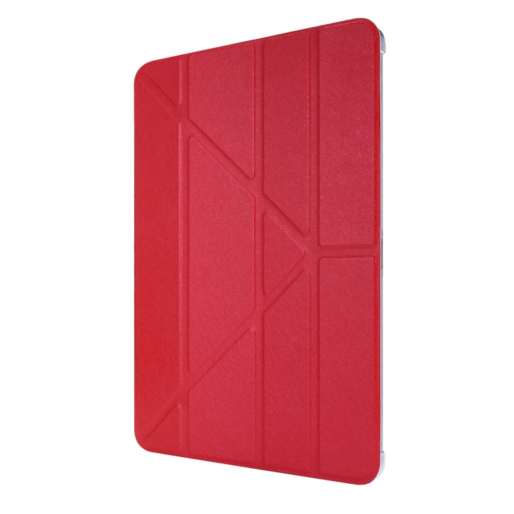 For iPad Air 13 2024 / iPad Pro 12.9 2022 / 2021 Silk Texture Horizontal Deformation Flip Leather Tablet Case with Holder(Rose Red) - iPad Pro 12.9 (2022/2021) Cases by buy2fix | Online Shopping UK | buy2fix