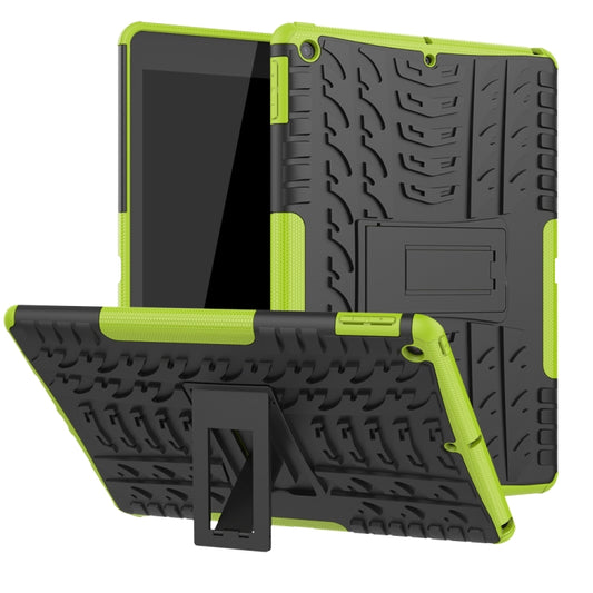 For iPad 10.2 Tire Texture TPU + PC Shockproof Case with Holder(Green) - iPad 10.2 Cases by buy2fix | Online Shopping UK | buy2fix