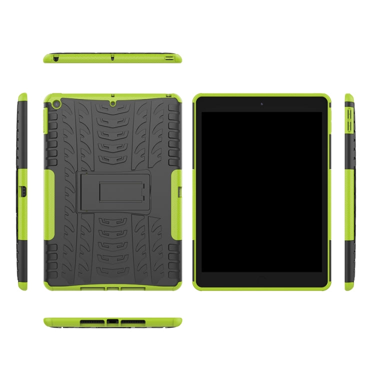 For iPad 10.2 Tire Texture TPU + PC Shockproof Case with Holder(Green) - iPad 10.2 Cases by buy2fix | Online Shopping UK | buy2fix