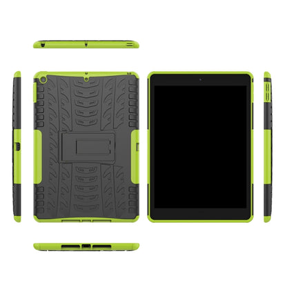 For iPad 10.2 Tire Texture TPU + PC Shockproof Case with Holder(Green) - iPad 10.2 Cases by buy2fix | Online Shopping UK | buy2fix