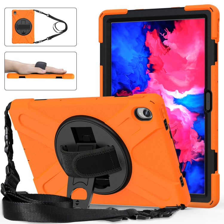For Lenovo XiaoXin Pad 11 / Pad 11 Plus 2021 / Pad 2022 TB-J606F/J607F/J616F Shockproof Colorful Silicone + PC Protective Case with Holder & Hand Strap & Shoulder Strap(Orange) - Lenovo by buy2fix | Online Shopping UK | buy2fix