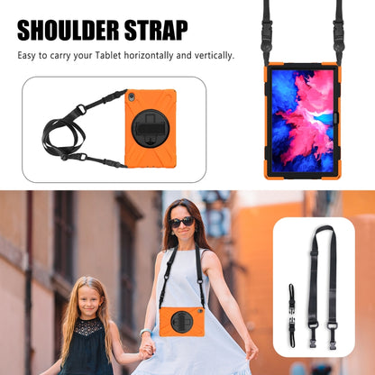 For Lenovo XiaoXin Pad 11 / Pad 11 Plus 2021 / Pad 2022 TB-J606F/J607F/J616F Shockproof Colorful Silicone + PC Protective Case with Holder & Hand Strap & Shoulder Strap(Orange) - Lenovo by buy2fix | Online Shopping UK | buy2fix