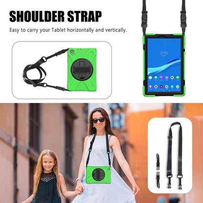 For Lenovo Tab M10 Plus TB-X606F Shockproof Colorful Silicone + PC Protective Case with Holder & Hand Strap & Shoulder Strap(Green) - Lenovo by buy2fix | Online Shopping UK | buy2fix