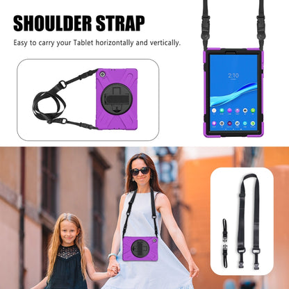 For Lenovo Tab M10 Plus TB-X606F Shockproof Colorful Silicone + PC Protective Case with Holder & Hand Strap & Shoulder Strap(Purple) - Lenovo by buy2fix | Online Shopping UK | buy2fix