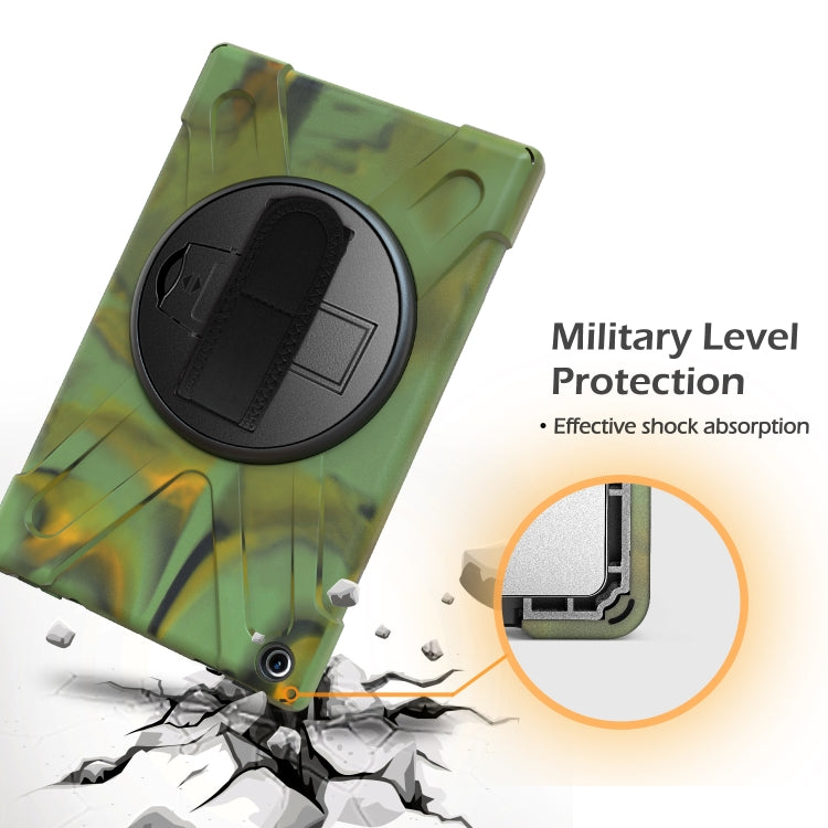 For Amazon Kindle Fire HD10 2019 / 2018 / 2017 Shockproof Colorful Silicone + PC Protective Case with Holder & Hand Strap & Shoulder Strap(Camouflage) - Amazon by buy2fix | Online Shopping UK | buy2fix