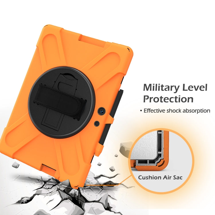 For Microsoft Surface Pro X / Pro X 2021 Shockproof Colorful Silicone + PC Protective Case with Holder & Hand Strap & Shoulder Strap & Pen Slot(Orange) - Others by buy2fix | Online Shopping UK | buy2fix