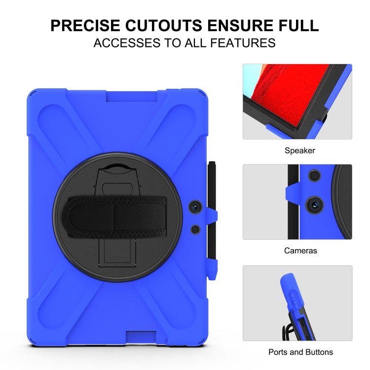 For Microsoft Surface Pro X / Pro X 2021 Shockproof Colorful Silicone + PC Protective Case with Holder & Hand Strap & Shoulder Strap & Pen Slot(Blue) - Others by buy2fix | Online Shopping UK | buy2fix
