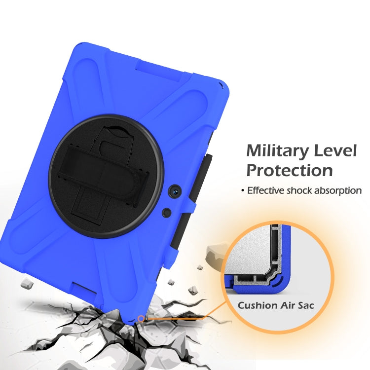 For Microsoft Surface Pro X / Pro X 2021 Shockproof Colorful Silicone + PC Protective Case with Holder & Hand Strap & Shoulder Strap & Pen Slot(Blue) - Others by buy2fix | Online Shopping UK | buy2fix