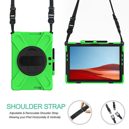 For Microsoft Surface Pro X / Pro X 2021 Shockproof Colorful Silicone + PC Protective Case with Holder & Hand Strap & Shoulder Strap & Pen Slot(Green) - Others by buy2fix | Online Shopping UK | buy2fix