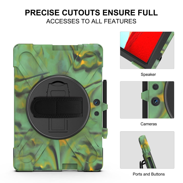 For Microsoft Surface Pro X / Pro X 2021 Shockproof Colorful Silicone + PC Protective Case with Holder & Hand Strap & Shoulder Strap & Pen Slot(Camouflage) - Others by buy2fix | Online Shopping UK | buy2fix