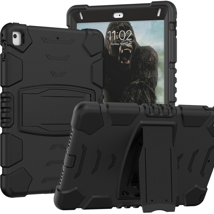 3-Layer Protection  Screen Frame + PC + Silicone Shockproof Combination Case with Holder For iPad 9.7 (2018) / (2017) / Air 2 / Pro 9.7(Black+Black) - iPad Pro 9.7 inch Cases by buy2fix | Online Shopping UK | buy2fix