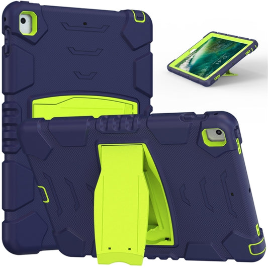 3-Layer Protection  Screen Frame + PC + Silicone Shockproof Combination Case with Holder For iPad 9.7 (2018) / (2017) / Air 2 / Pro 9.7(NavyBlue+Lime) - iPad Pro 9.7 inch Cases by buy2fix | Online Shopping UK | buy2fix