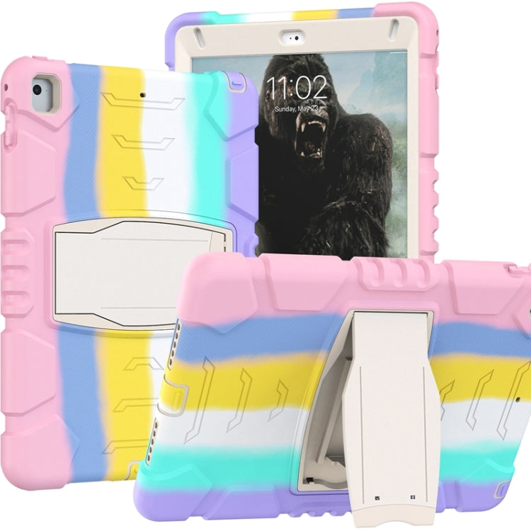 3-Layer Protection  Screen Frame + PC + Silicone Shockproof Combination Case with Holder For iPad 9.7 (2018) / (2017) / Air 2 / Pro 9.7(Colorful Pink) - iPad Pro 9.7 inch Cases by buy2fix | Online Shopping UK | buy2fix