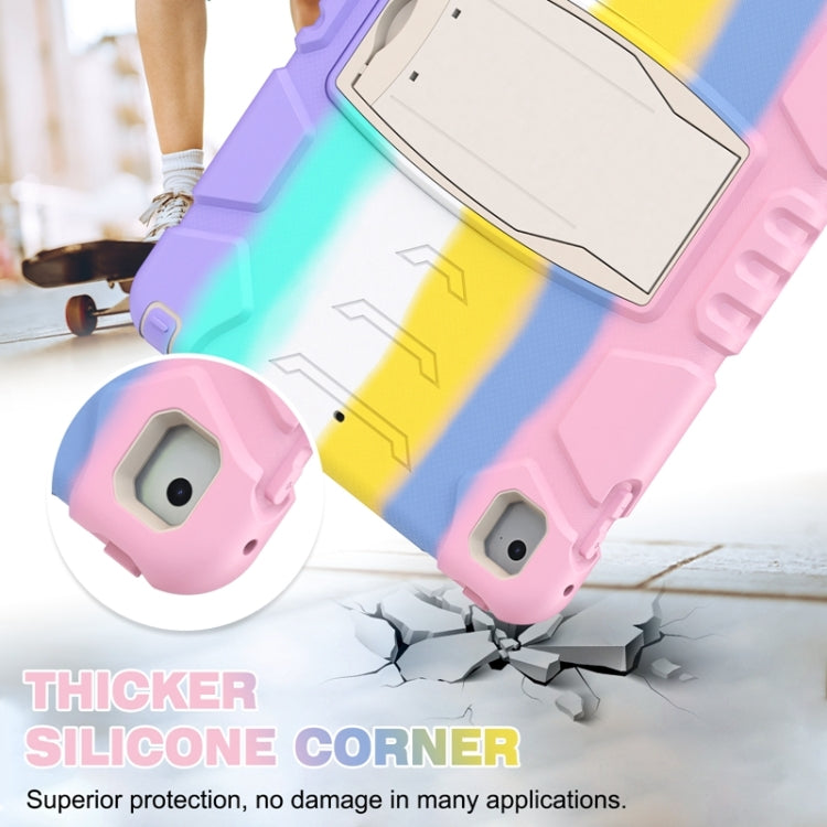 3-Layer Protection  Screen Frame + PC + Silicone Shockproof Combination Case with Holder For iPad 9.7 (2018) / (2017) / Air 2 / Pro 9.7(Colorful Pink) - iPad Pro 9.7 inch Cases by buy2fix | Online Shopping UK | buy2fix