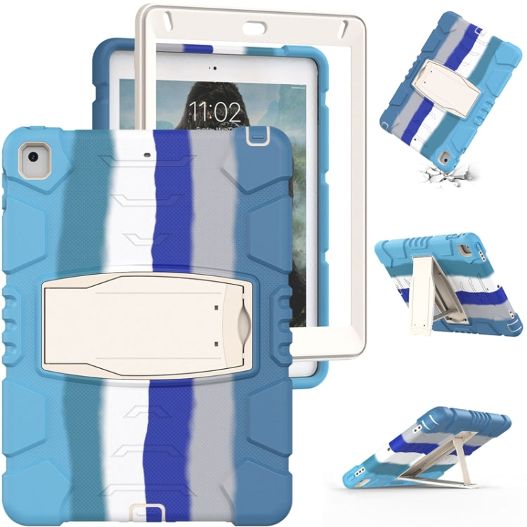 3-Layer Protection  Screen Frame + PC + Silicone Shockproof Combination Case with Holder For iPad 9.7 (2018) / (2017) / Air 2 / Pro 9.7(Colorful Blue) - iPad Pro 9.7 inch Cases by buy2fix | Online Shopping UK | buy2fix