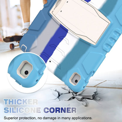 3-Layer Protection  Screen Frame + PC + Silicone Shockproof Combination Case with Holder For iPad 9.7 (2018) / (2017) / Air 2 / Pro 9.7(Colorful Blue) - iPad Pro 9.7 inch Cases by buy2fix | Online Shopping UK | buy2fix