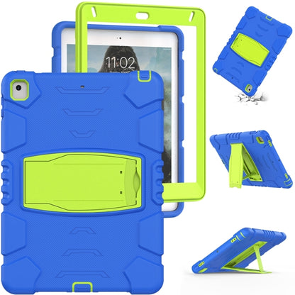 3-Layer Protection  Screen Frame + PC + Silicone Shockproof Combination Case with Holder For iPad 9.7 (2018) / (2017) / Air 2 / Pro 9.7(Blue+Lime) - iPad Pro 9.7 inch Cases by buy2fix | Online Shopping UK | buy2fix
