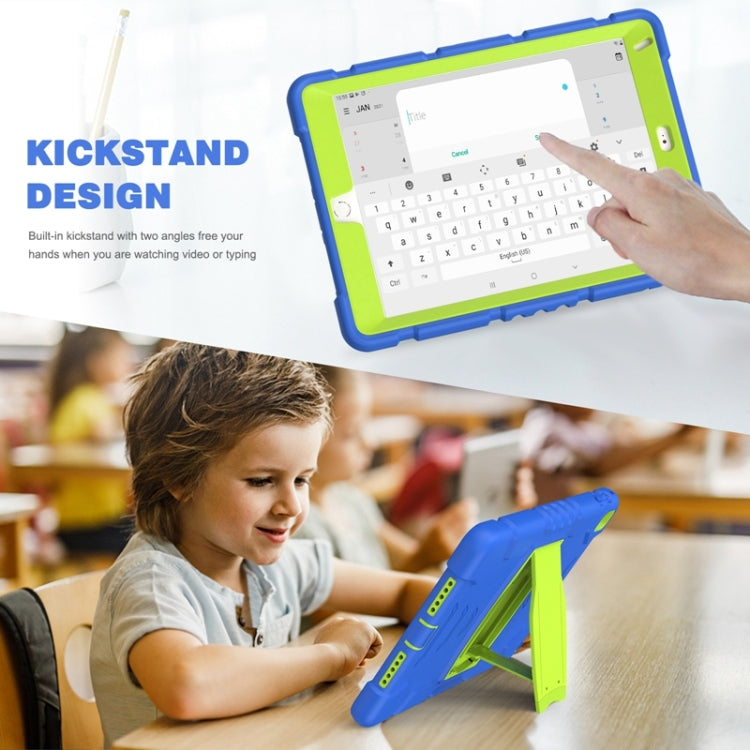 3-Layer Protection  Screen Frame + PC + Silicone Shockproof Combination Case with Holder For iPad 9.7 (2018) / (2017) / Air 2 / Pro 9.7(Blue+Lime) - iPad Pro 9.7 inch Cases by buy2fix | Online Shopping UK | buy2fix