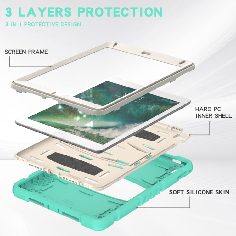 3-Layer Protection  Screen Frame + PC + Silicone Shockproof Combination Case with Holder For iPad 9.7 (2018) / (2017) / Air 2 / Pro 9.7(Mint Green) - iPad Pro 9.7 inch Cases by buy2fix | Online Shopping UK | buy2fix