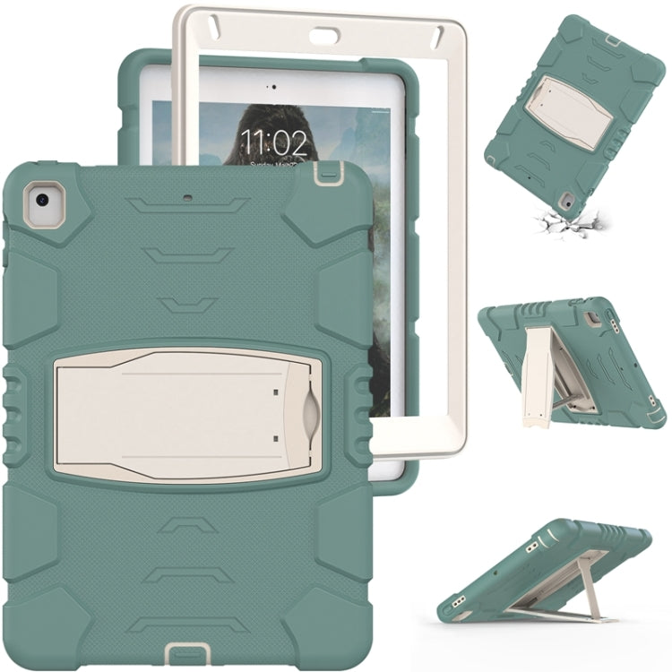 3-Layer Protection  Screen Frame + PC + Silicone Shockproof Combination Case with Holder For iPad 9.7 (2018) / (2017) / Air 2 / Pro 9.7(Emerald Green) - iPad Pro 9.7 inch Cases by buy2fix | Online Shopping UK | buy2fix