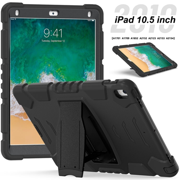 3-Layer Protection  Screen Frame + PC + Silicone Shockproof Combination Case with Holder For iPad Pro 10.5 (2019) / (2017)(Black+Black) - iPad Pro 10.5 inch Cases by buy2fix | Online Shopping UK | buy2fix