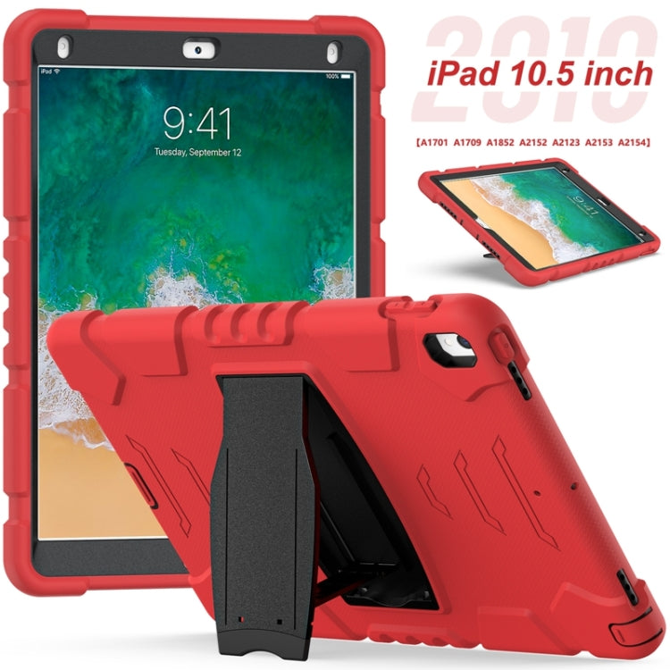 3-Layer Protection  Screen Frame + PC + Silicone Shockproof Combination Case with Holder For iPad Pro 10.5 (2019) / (2017)(Red+Black) - iPad Pro 10.5 inch Cases by buy2fix | Online Shopping UK | buy2fix
