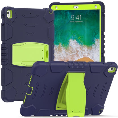 3-Layer Protection  Screen Frame + PC + Silicone Shockproof Combination Case with Holder For iPad Pro 10.5 (2019) / (2017)(NavyBlue+Lime) - iPad Pro 10.5 inch Cases by buy2fix | Online Shopping UK | buy2fix