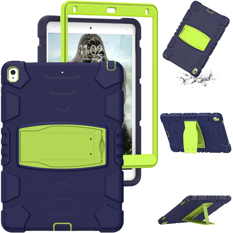 3-Layer Protection  Screen Frame + PC + Silicone Shockproof Combination Case with Holder For iPad Pro 10.5 (2019) / (2017)(NavyBlue+Lime) - iPad Pro 10.5 inch Cases by buy2fix | Online Shopping UK | buy2fix