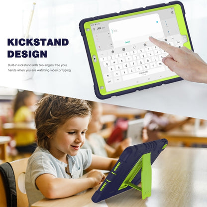 3-Layer Protection  Screen Frame + PC + Silicone Shockproof Combination Case with Holder For iPad Pro 10.5 (2019) / (2017)(NavyBlue+Lime) - iPad Pro 10.5 inch Cases by buy2fix | Online Shopping UK | buy2fix