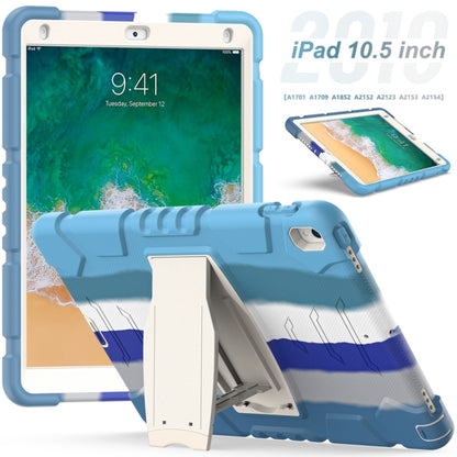 3-Layer Protection  Screen Frame + PC + Silicone Shockproof Combination Case with Holder For iPad Pro 10.5 (2019) / (2017)(Colorful Blue) - iPad Pro 10.5 inch Cases by buy2fix | Online Shopping UK | buy2fix