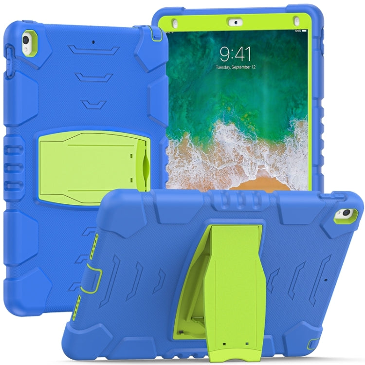 3-Layer Protection  Screen Frame + PC + Silicone Shockproof Combination Case with Holder For iPad Pro 10.5 (2019) / (2017)(Blue+Lime) - iPad Pro 10.5 inch Cases by buy2fix | Online Shopping UK | buy2fix
