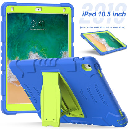 3-Layer Protection  Screen Frame + PC + Silicone Shockproof Combination Case with Holder For iPad Pro 10.5 (2019) / (2017)(Blue+Lime) - iPad Pro 10.5 inch Cases by buy2fix | Online Shopping UK | buy2fix
