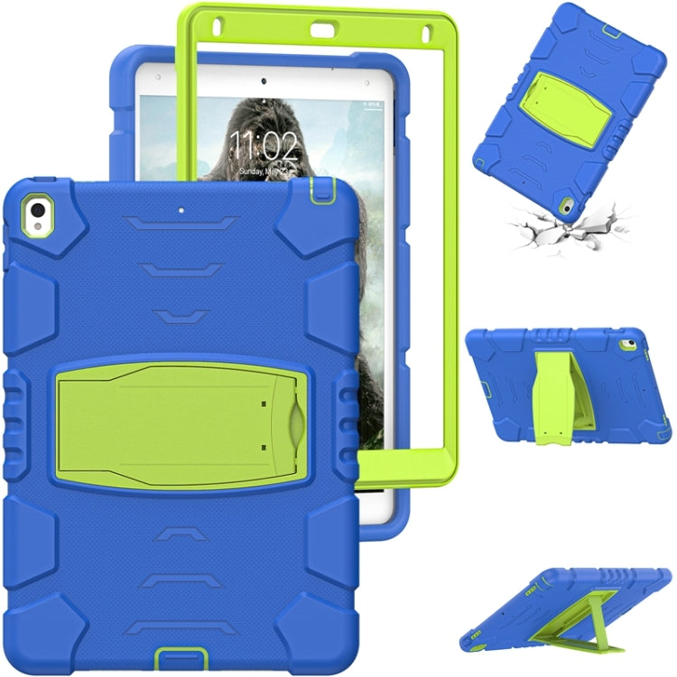 3-Layer Protection  Screen Frame + PC + Silicone Shockproof Combination Case with Holder For iPad Pro 10.5 (2019) / (2017)(Blue+Lime) - iPad Pro 10.5 inch Cases by buy2fix | Online Shopping UK | buy2fix