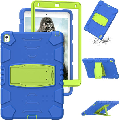 3-Layer Protection  Screen Frame + PC + Silicone Shockproof Combination Case with Holder For iPad Pro 10.5 (2019) / (2017)(Blue+Lime) - iPad Pro 10.5 inch Cases by buy2fix | Online Shopping UK | buy2fix